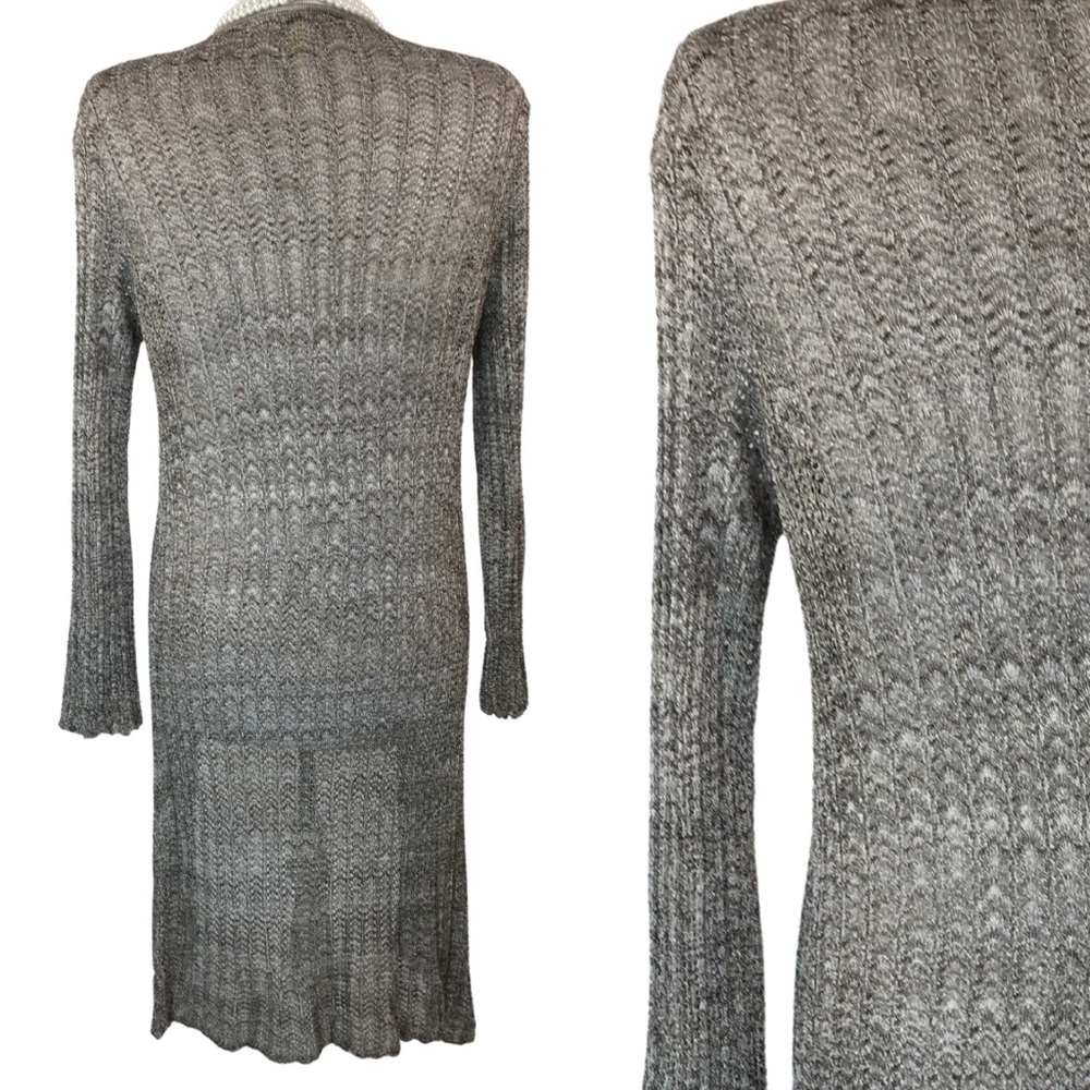 Sigrid Olsen Viscose Long Sleeve Browns Loose Knit Cardigan Sweater size Medium - Picture 10 of 16
